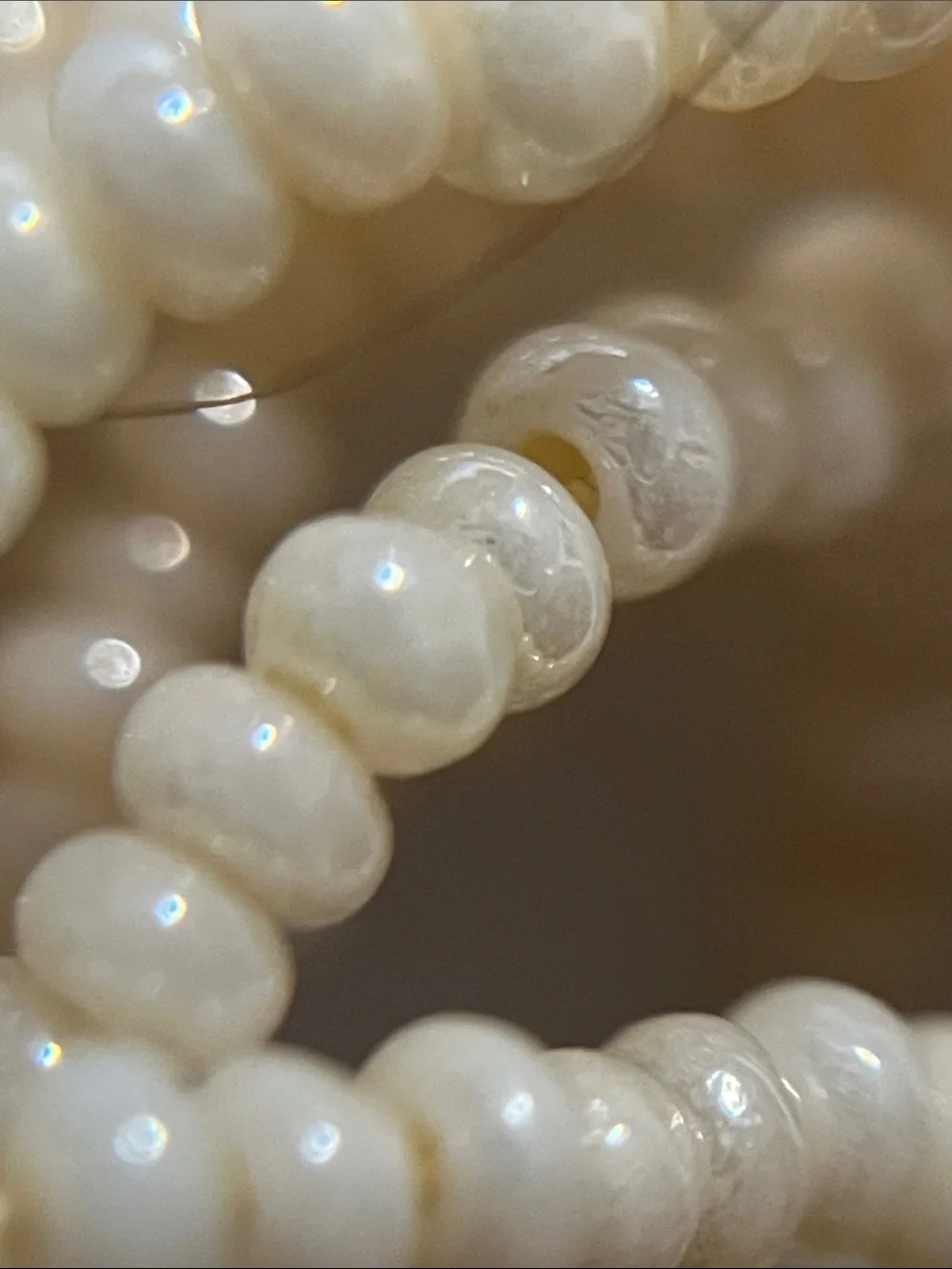 Vintage Cream Multi-Strand Seed Bead Necklace